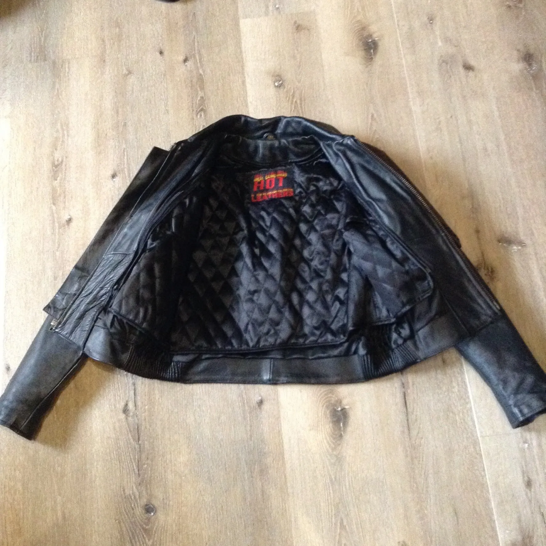 Vintage Hot Leathers Brown and Black Moto Jacket