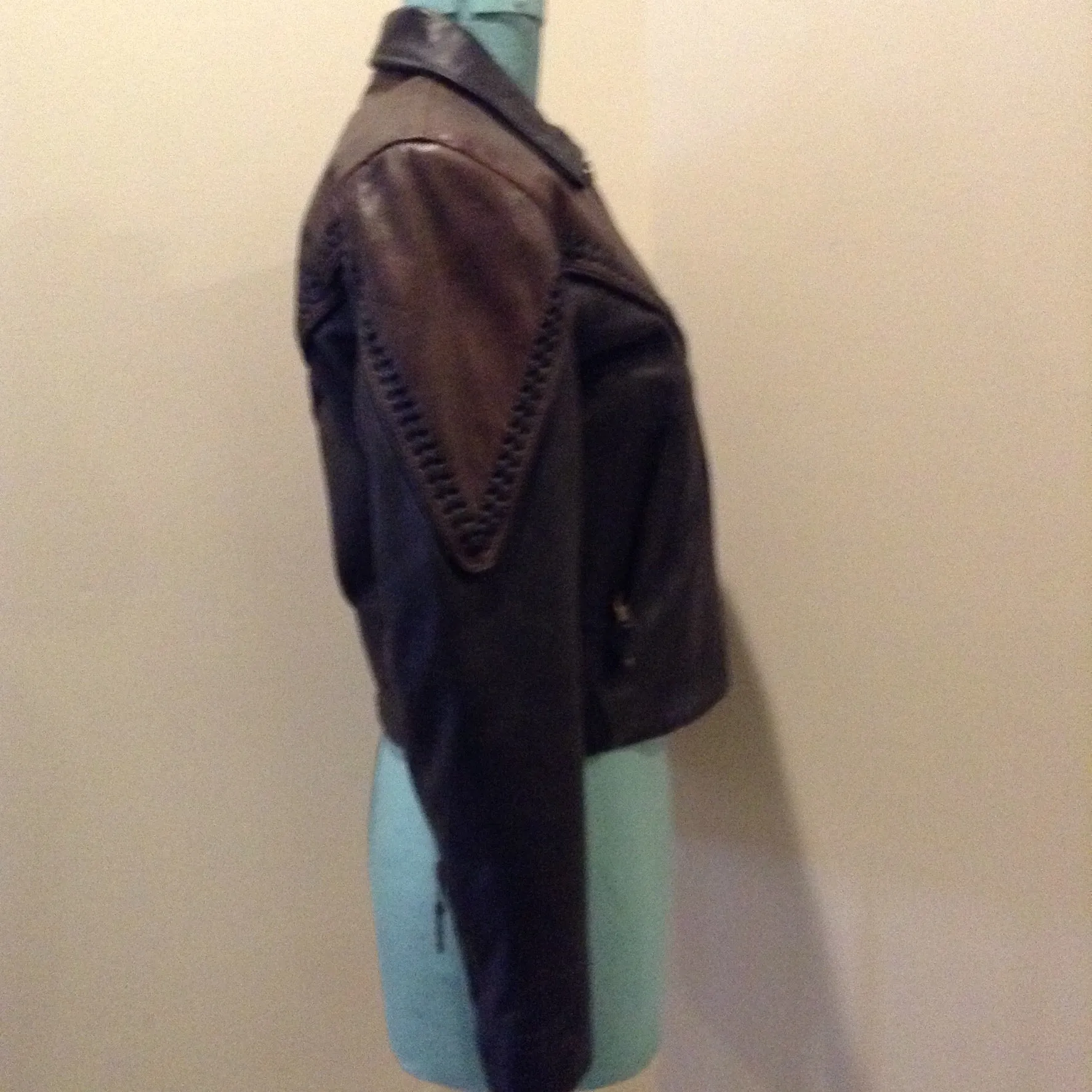 Vintage Hot Leathers Brown and Black Moto Jacket