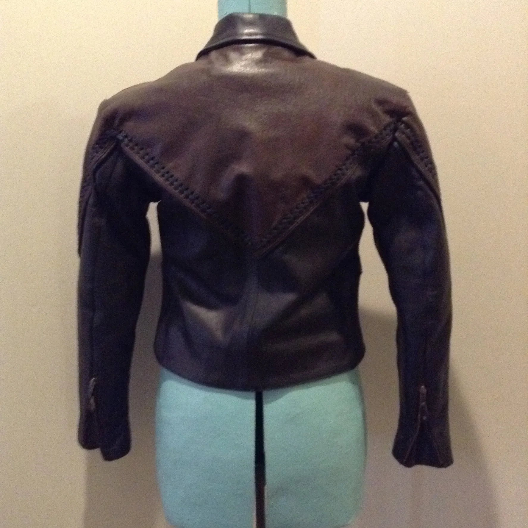 Vintage Hot Leathers Brown and Black Moto Jacket