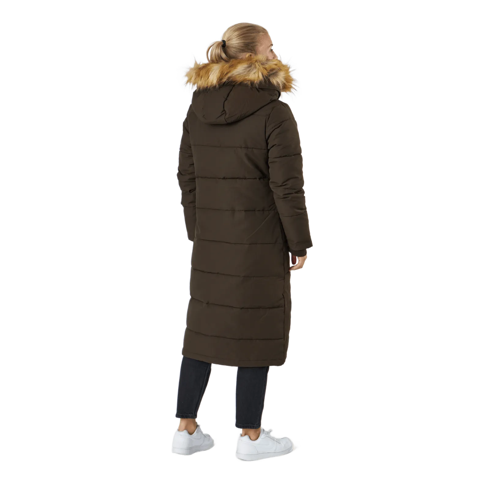 W. Long Slim Padded Parka Brownie Bit