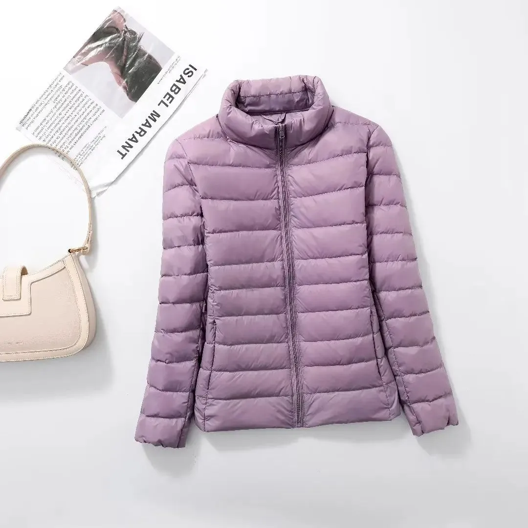 Women Spring Jacket Fashion Short Ultra Lightweight Packable Puffer Coats 15 Colors Female Down Warm Korean Slim Fit Parkas 5XL