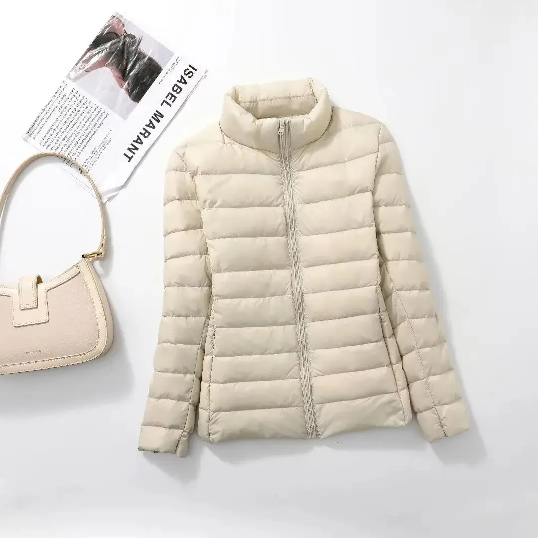 Women Spring Jacket Fashion Short Ultra Lightweight Packable Puffer Coats 15 Colors Female Down Warm Korean Slim Fit Parkas 5XL