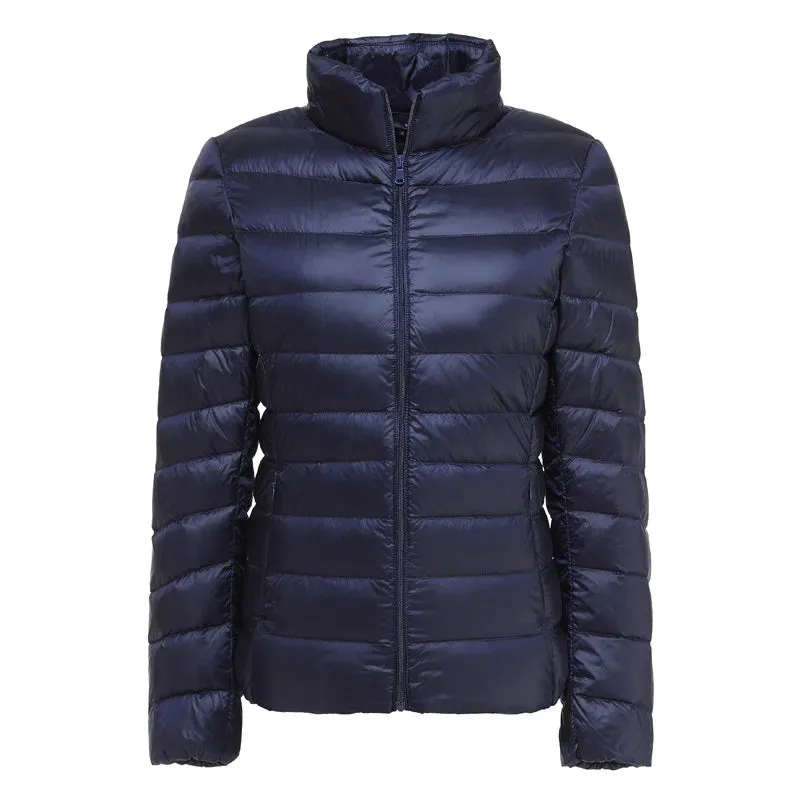 Women Spring Jacket Fashion Short Ultra Lightweight Packable Puffer Coats 15 Colors Female Down Warm Korean Slim Fit Parkas 5XL