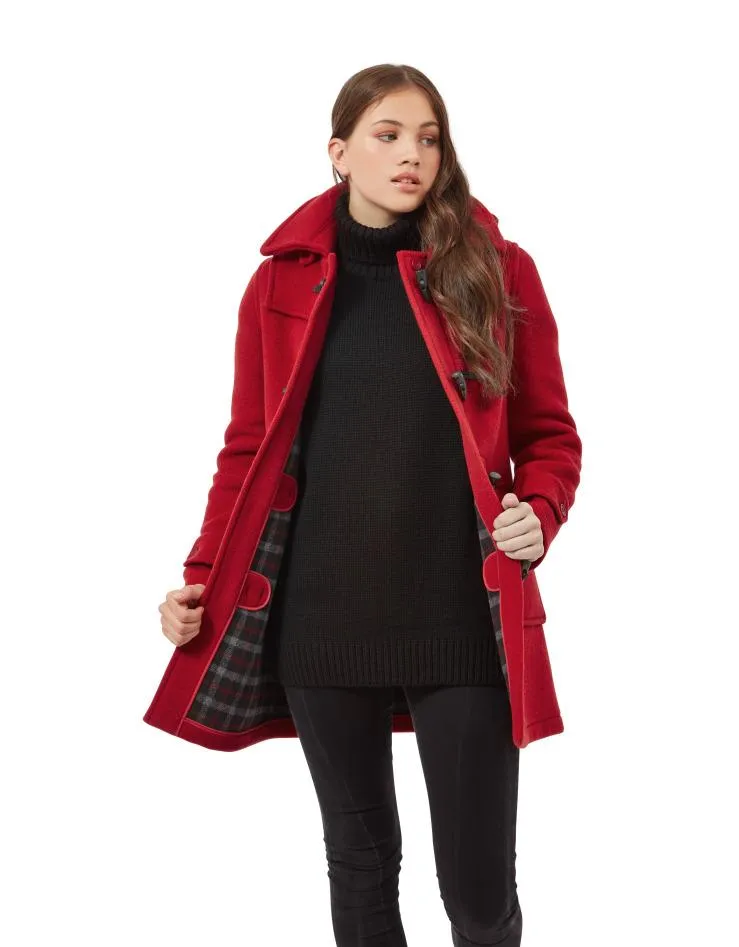 Women's London Classic Fit Duffle Coat - Red